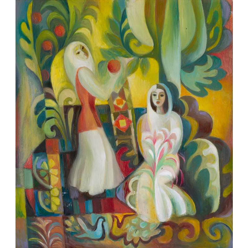 Apple orchard tapestry sketch